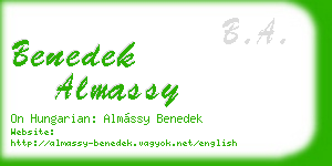 benedek almassy business card