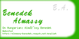 benedek almassy business card